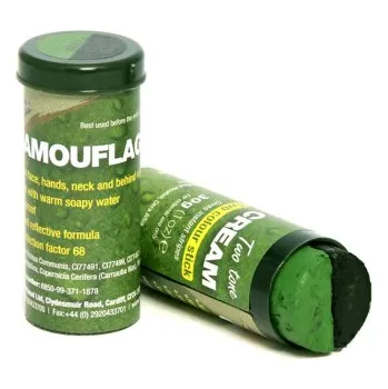 Vybavení pro přežití Dvoubarevná kamuflážní tyčinka, černá/zelená, 30 g, BCB