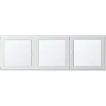 Okno Trojkřídlé plastové okno se štulpem, vpravo otevíravo sklopné 300x90