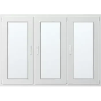 Okno Trojkřídlé plastové okno se sloupkem, vpravo otevíravo sklopné 170x130
