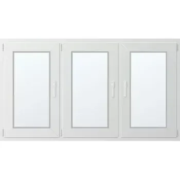 Okno Trojkřídlé plastové okno se sloupkem, vlevo otevíravo sklopné 180x110