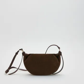 Kabelka Reserved - Semišová kabelka - tmavě hnědá - 625FC-89X - 625FC-89X-ONE