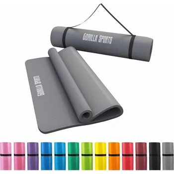 podložka na cvičení Gorilla Sports Podložka na jógu, 190 x 100 cm, šedá