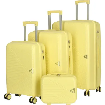 Cestovní plastový kufr Mervin velikost SADA, světle žlutý