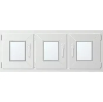 Okno Trojkřídlé plastové okno se sloupkem, vlevo otevíravo sklopné 130x60