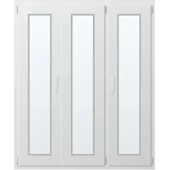 Okno Trojkřídlé plastové okno se štulpem, vpravo otevíravo sklopné 140x130