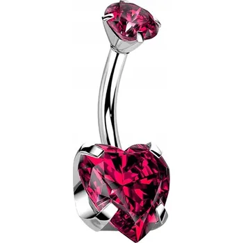 Piercing Titanový piercing do pupíku 1,6/10 s rubínem