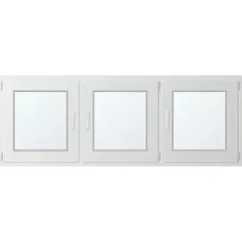 Okno Trojkřídlé plastové okno se sloupkem, vpravo otevíravo sklopné 200x80