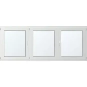 Okno Trojkřídlé plastové okno se štulpem, vlevo otevíravo sklopné 250x90