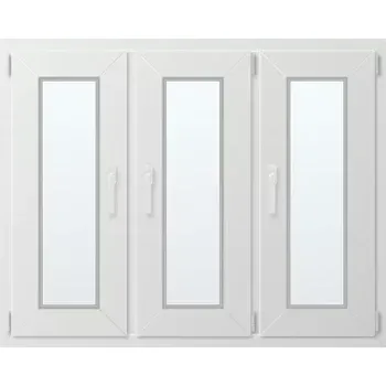 Okno Trojkřídlé plastové okno se sloupkem, vpravo otevíravo sklopné 130x100