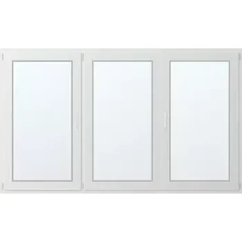 Okno Trojkřídlé plastové okno se štulpem, vlevo otevíravo sklopné 250x150