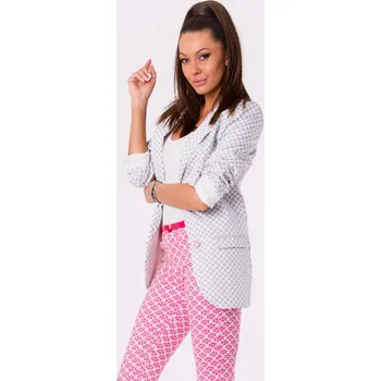 Dámská softshellová bunda Dámská jarní bunda kostkovaný kabátek s kapsami Barva: Šedá, Velikost: L