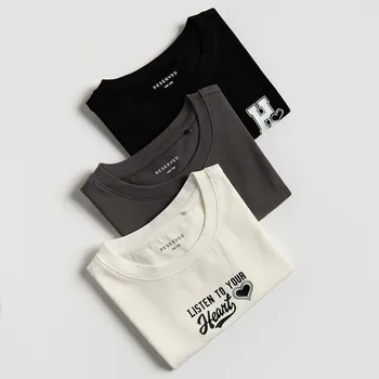 Dívčí tričko Reserved - Bavlněné tričko 3 ks - vícebarevná - 486FT-MLC - 486FT-MLC-152