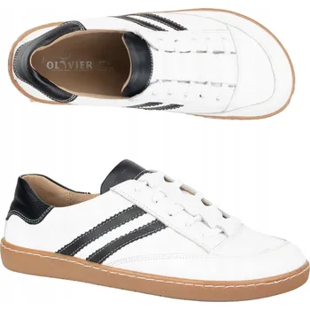 Dámské tenisky Dámské barefoot tenisky Kaia Olivier kožené bílé s černou 39