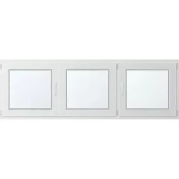 Okno Trojkřídlé plastové okno se štulpem, vpravo otevíravo sklopné 220x70