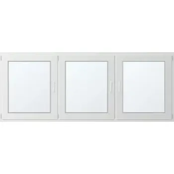 Okno Trojkřídlé plastové okno se sloupkem, vlevo otevíravo sklopné 250x100