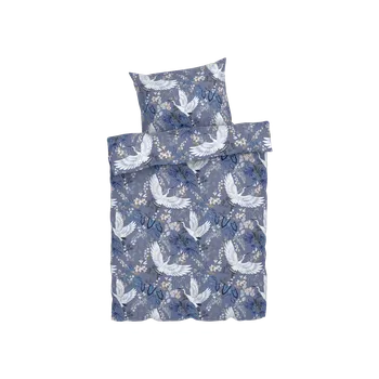 Povlečení LIVARNO home Ložní povlečení z mikrovláknitého saténu, 140 x 200 cm, 70 x 90 cm (ptáček)