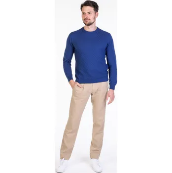 Pánský svetr Pánský bavlněný svetr Barva: Modrá, Velikost: 56, Střih: SLIM FIT