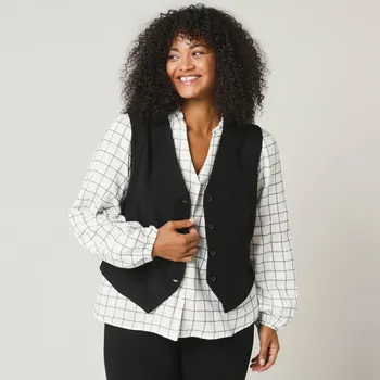 Vesta na knoflíky v klasickém střihu černá 50