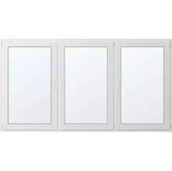 Okno Trojkřídlé plastové okno se sloupkem, vpravo otevíravo sklopné 270x140