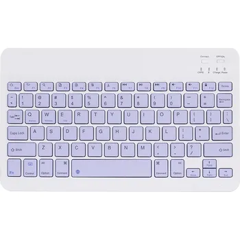 Klávesnice POČÍTÁRNA Bezdrátová klávesnice pro iMac, PC, notebooky, tablety, telefony - bílo-fialová