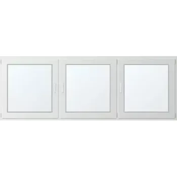 Okno Trojkřídlé plastové okno se sloupkem, vpravo otevíravo sklopné 270x90