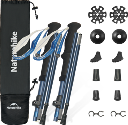 Naturehike hliníkove skládací hole Gale pár 468g - modrá