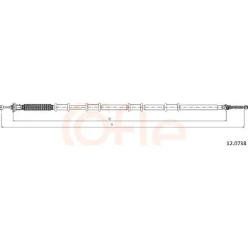 Lanko parkovací brzdy Tazne lanko, parkovaci brzda, 12.0738