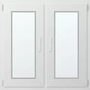Okno Dvoukřídlé plastové okno se sloupkem 100x90