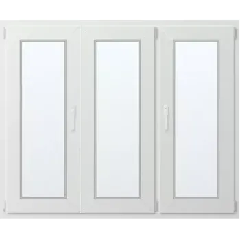 Okno Trojkřídlé plastové okno se štulpem, vpravo otevíravo sklopné 130x160