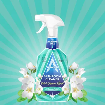 Specializovaný čistící prostředek na koupelny Bílý jasmín a bazalka 750ml Astonish
