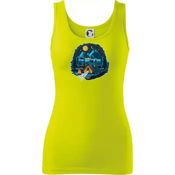 Dámské tričko Jizerky pod stanem - Dámské tílko - XS ( Limetková )