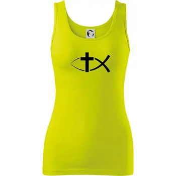 Dámské tričko Ježíšova ryba - Dámské tílko - 2XL ( Limetková )
