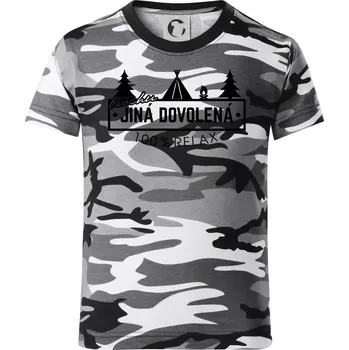 Chlapecké oblečení Trochu jiná dovolená stan - Dětské maskáčové triko - 122 cm/6 let ( Šedý maskáč )