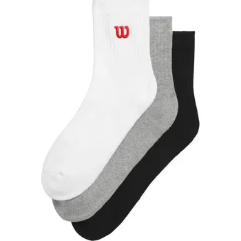 Pánské ponožky Wilson Quarter Top Sock Men's White/Black/Gray, 3 páry, velikost M