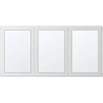 Okno Trojkřídlé plastové okno se sloupkem, vpravo otevíravo sklopné 300x150