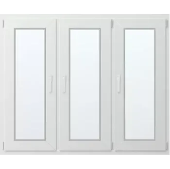 Okno Trojkřídlé plastové okno se sloupkem, vpravo otevíravo sklopné 130x160