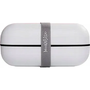 Svačinový box BÍLÁ KRABIČKA S OBĚDOVÝM BOXEM DVĚ PŘIHRÁDKY 930 ML BENTO