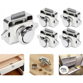 Nábytkové kování 5x Nábytkový zámek jednostranný pushlock push-lock sada