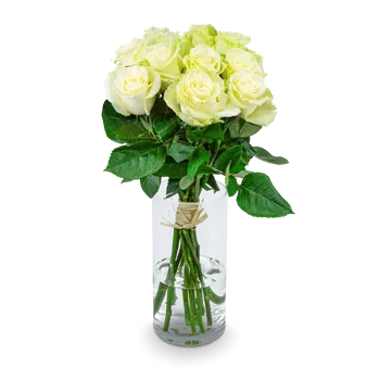 umělá květina Kytice bílých růží Skylar 11 stonků – Belles Fleurs