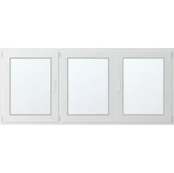 Okno Trojkřídlé plastové okno se štulpem, vlevo otevíravo sklopné 230x90
