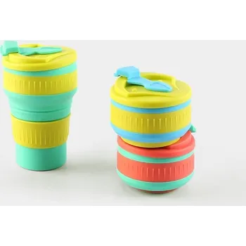 Skládací turistický hrnek 350 ml - silikonový, na teplé i studené nápoje