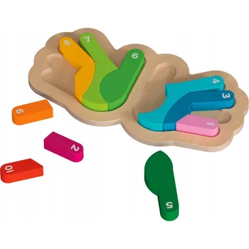 Dřevěná hračka Dřevěná číselná vzdělávací puzzle Playtive hračka věk 2+