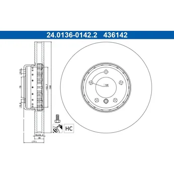 Brzdový kotouč Brzdový kotouč ATE 24.0136-0142.2
