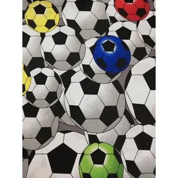 Bavlněná česká látka šíře 160cm - Fotbalové míče (50cm)