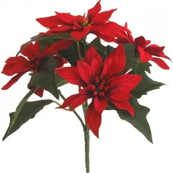 umělá květina Umělá kytice Poinsettie, červená