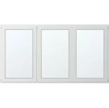 Okno Trojkřídlé plastové okno se štulpem, vlevo otevíravo sklopné 280x140