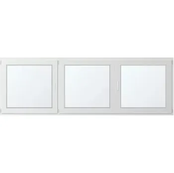 Okno Trojkřídlé plastové okno se štulpem, vlevo otevíravo sklopné 300x100