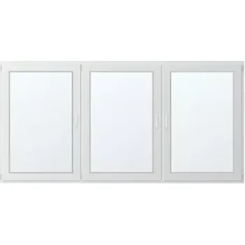 Okno Trojkřídlé plastové okno se sloupkem, vlevo otevíravo sklopné 300x140