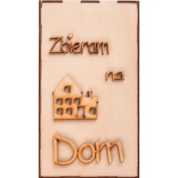 Obraz Dřevěné Prasátko s nápisem Šetřím na dům Loveart dekorace 20 cm