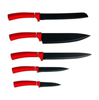 Kuchyňský nůž SADA NOŽŮ "KITCHISIMO" 5KS ČERVENÝ NEPŘIL. POVRCH